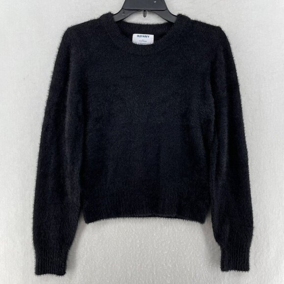 Old Navy Sweater Womens M Black Knit Crew Neck Regular Long Sleeve Pullover - Picture 1 of 12
